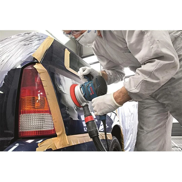 Bosch Professional Exzenterschleifer GEX 40-150 (inkl. Zusatzhandgriff, Staubbox, Schleifteller- 150 mm, Netzschleifblatt M480, in L-BOXX 238) – Bild 7