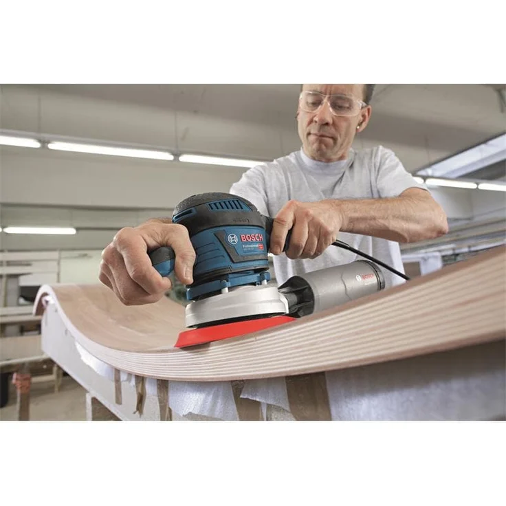 Bosch Professional Exzenterschleifer GEX 40-150 (inkl. Zusatzhandgriff, Staubbox, Schleifteller- 150 mm, Netzschleifblatt M480, in L-BOXX 238) – Bild 8
