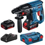 Bosch Professional Akku-Bohrhammer GBH 18V-21 mit SDS plus / 2x 4,0 Ah Akku + Ladegerät in L-Boxx - 0611911102
