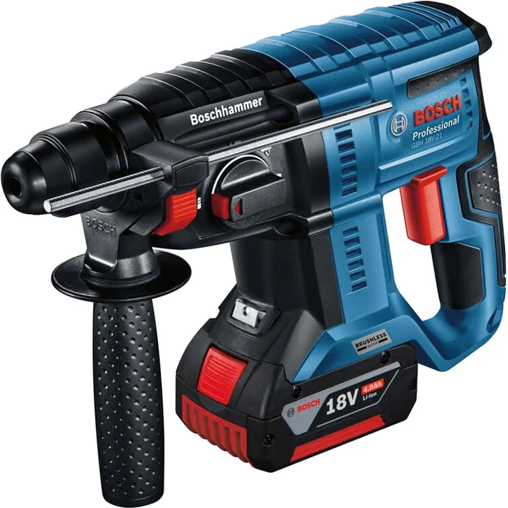 Bosch Professional Akku-Bohrhammer GBH 18V-21 mit SDS plus / 2x 4,0 Ah Akku + Ladegerät in L-Boxx - 0611911102 – Bild 2