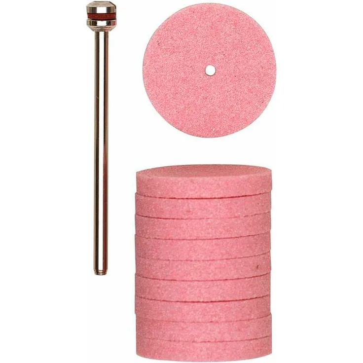 PROXXON 28302 Edelkorund Schleifscheiben, 22 mm, 10 Stück + 1 Träger