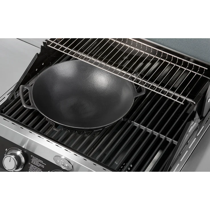 RÖSLE VARIO Wok Pro, Hochwertiger Wok aus emailliertem Gusseisen zum scharfen Anbraten, asiatische Küche, für Herd und Grill geeignet – Bild 2