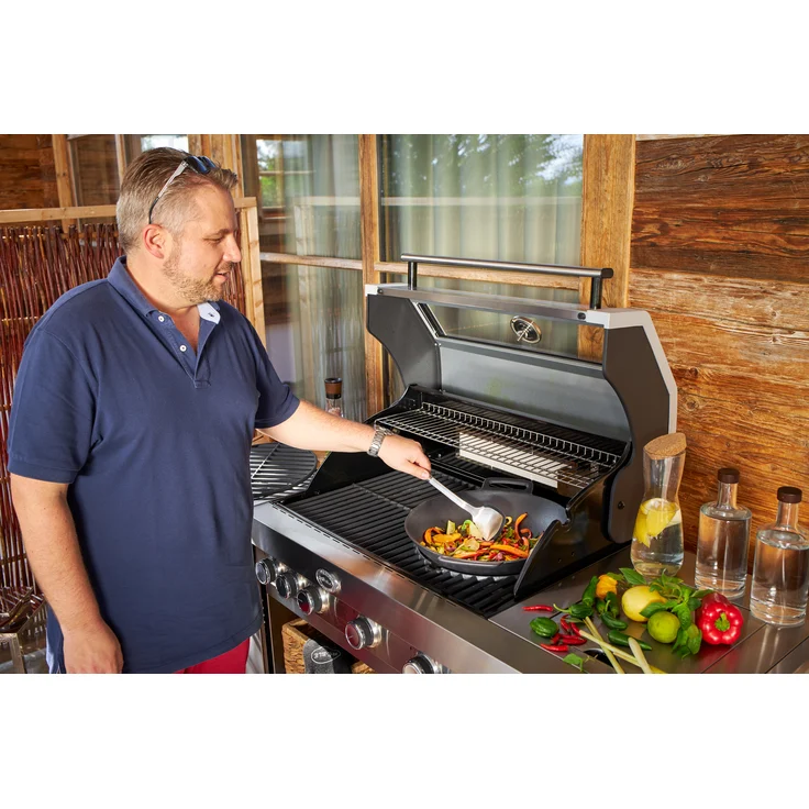 RÖSLE VARIO Wok Pro, Hochwertiger Wok aus emailliertem Gusseisen zum scharfen Anbraten, asiatische Küche, für Herd und Grill geeignet – Bild 4