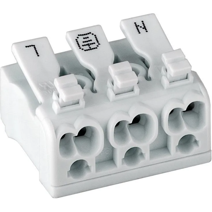 Fixpoint 44825 Lüsterklemme mit Betätigungshebel, 16 A, Transparent