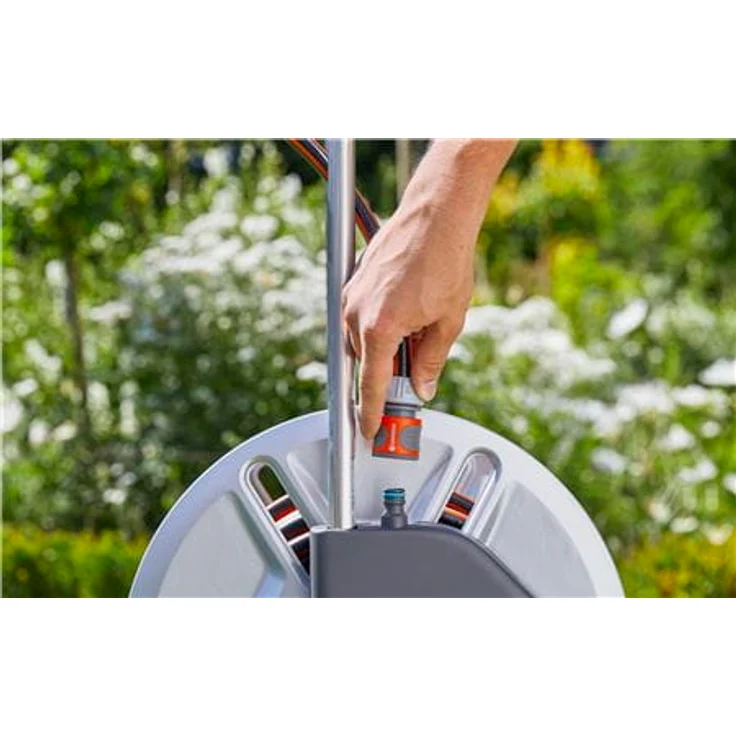 GARDENA Schlauchwagen CleverRoll M Easy Metall Set Schlauchwagen mit 60 m Kapazität, sehr standfest, stabile Schlauchführung, inklusive 25m (1/2'') Schlauch (18547-20) – Bild 7