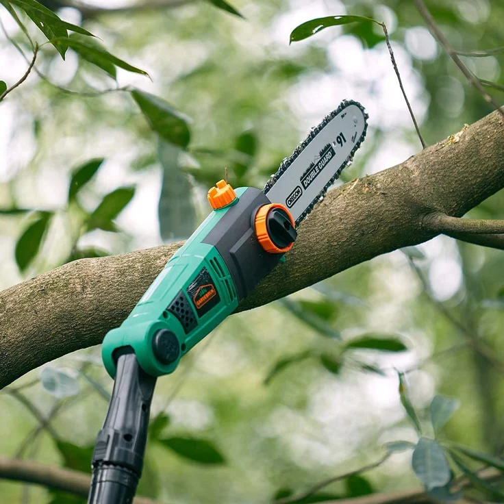 Gardebruk Elektro Astsäge 750 W 26 cm Schwertlänge 4m Arbeitshöhe verstellbar Teleskop Kettensäge Hochentaster – Bild 5