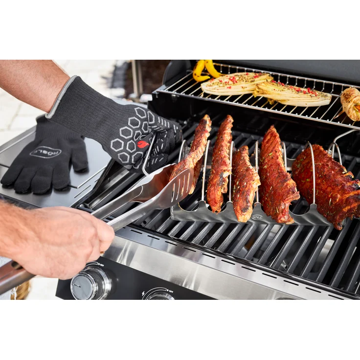 RÖSLE Premium Barbecue-Grillzange, Hochwertige Grillzange mit großer Wendefläche, patentiertes Verschlusssystem, Edelstahl 18/10, spülmaschinengeeignet – Bild 4