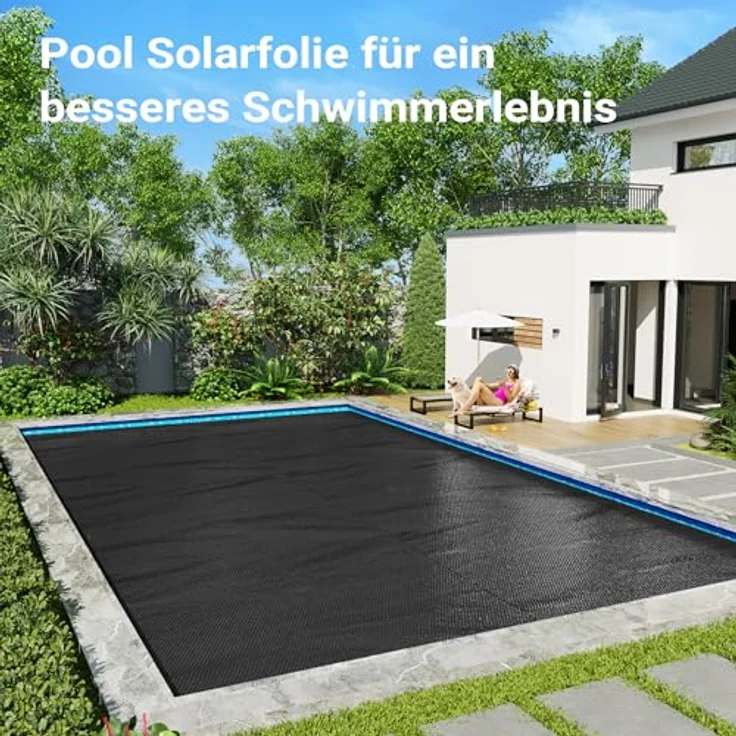 Pool Solarfolie 5x8m schwarz Poolabdeckung Solarplane Poolheizung – Bild 3