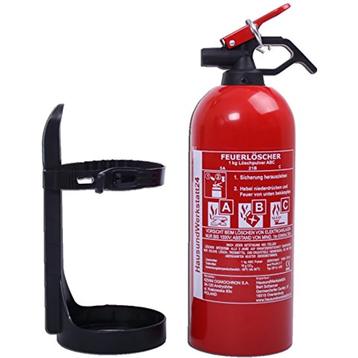 2 x Autofeuerlöscher Pulver mit Manometer GP-1X ABC 1 kg mit Halterung - Exdinger – Bild 4