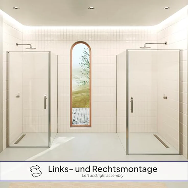 Duschkabine Duschabtrennung Eckkabine NANO-ESG Klarglas DK668 Links und Rechts montierbar 80x100 ( Tür : 100cm ) – Bild 4