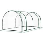 Outsunny Gewächshaus, Treibhaus mit Tür, Frühbeet, Pflanzenhaus, Pflanzenaufzucht, Stahl PVC, 200 x 100 x 80 cm