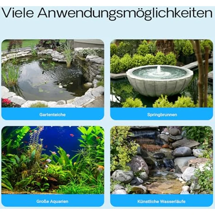 SunSun CTF-3800 SuperECO Teichpumpe 3600 l/h / 20 W, energiesparende Filterpumpe, Bachlaufpumpe für Koiteiche, Umwälzpumpe, Gartenteichpumpe – Bild 8