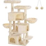 FEANDREA Kratzbaum groß, mit 3 Katzenhöhlen, 164 cm Katzenbaum PCT098M01