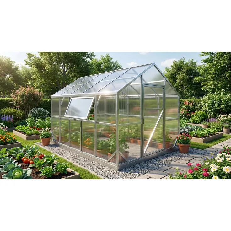Garten Dream Victoria Mini, Gewächshaus aus 4mm Polycarbonat, 2,5x4m, hohe Schneelast und Windbeständigkeit