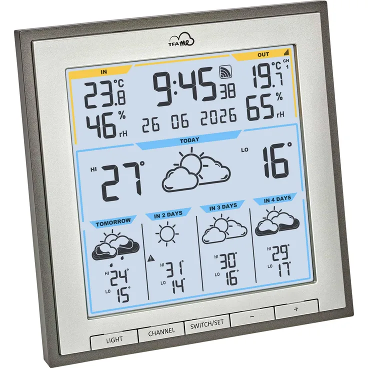 TFA .me ID-08, Wetterstation, Grau mit aktuellen Wetterdaten und kompaktem Design
