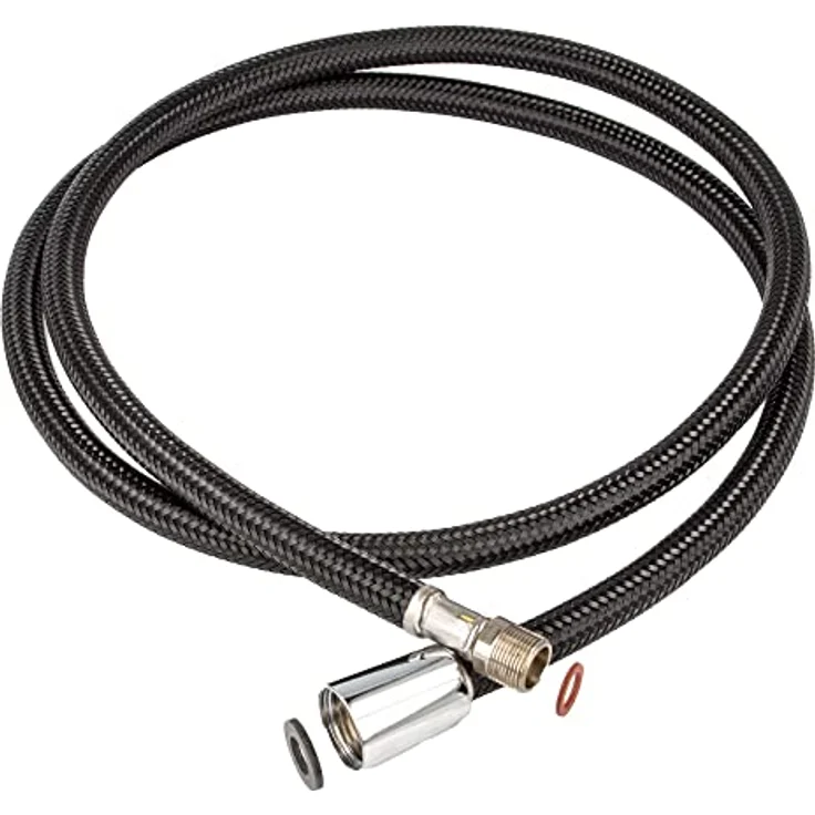 tecuro Küchen Ersatz Brauseschlauch M15/1 x 1/2 Konusmutter x 150 cm - Nylon-schwarz, Geschirrbrauseschlauch mit Nylon-Umflechtung, Made in Germany – Bild 1