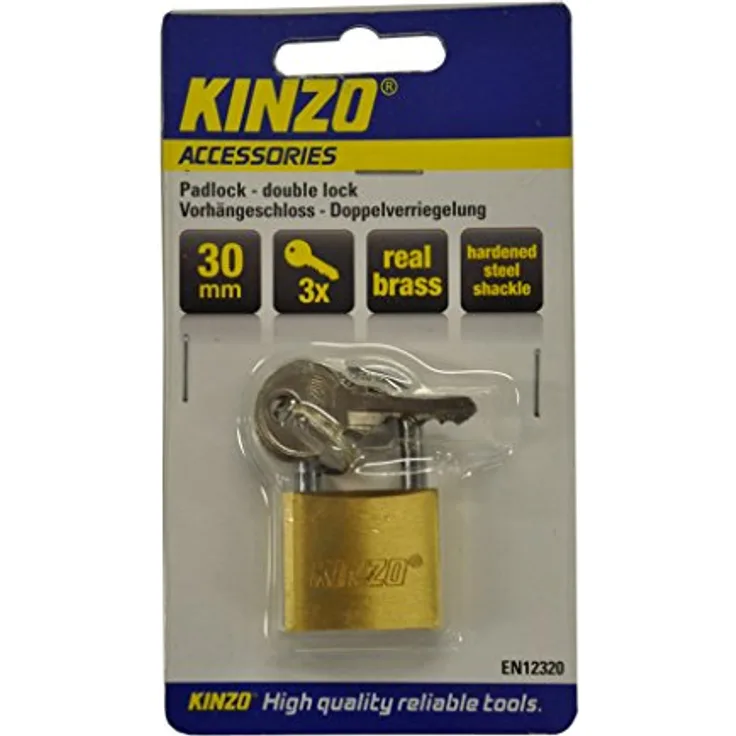 Kinzo 71873 Vorhängeschloss 30 mm, 3 Schlüssel