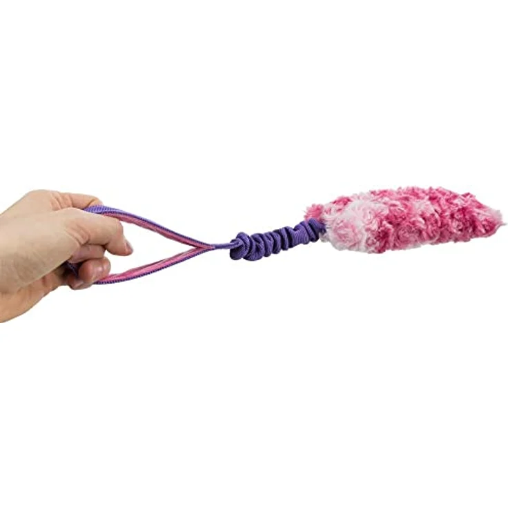 Trixie Bungee Fun, Tierspielzeug Plüsch/Stoff mit Ruckdämpfer, blau – Bild 4