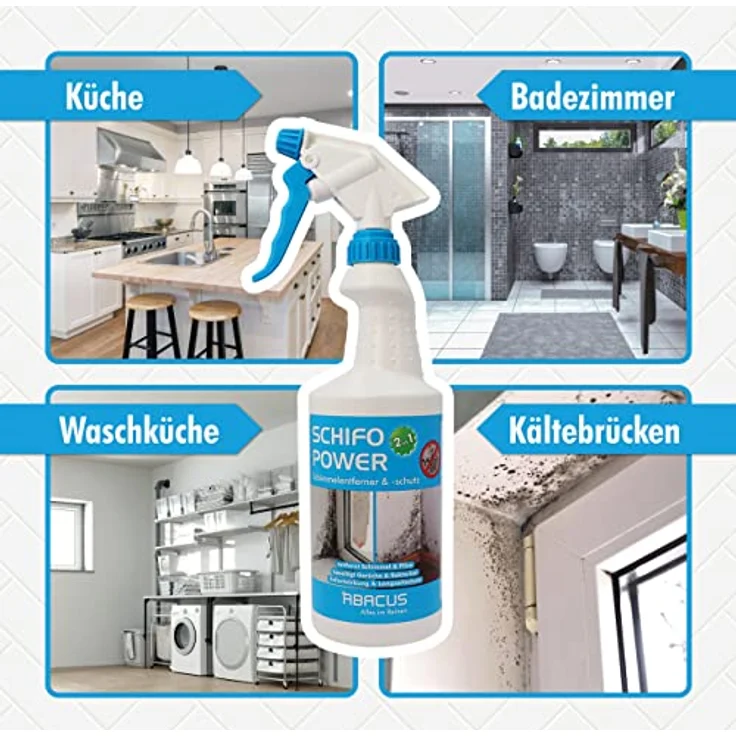 Schimmelentferner, Schimmelspray für Wand und Bad, Schimmelstop mit Langzeitwirkung, Schimmelmittel, Schimmel-Blocker, Schimmel-Entferner, Anti-Schimmel – ABACUS Schimmelentferner 3x 750 ml (7459) – Bild 3