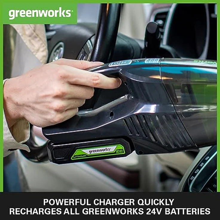 Greenworks G24B2 & G24UCC 24V Akku und Ladegerät - Starker 2Ah Lithium-Ionen Akku, 60 Min Ladezeit, Original Ladegerät für Garten- und Elektrowerkzeuge – Bild 5