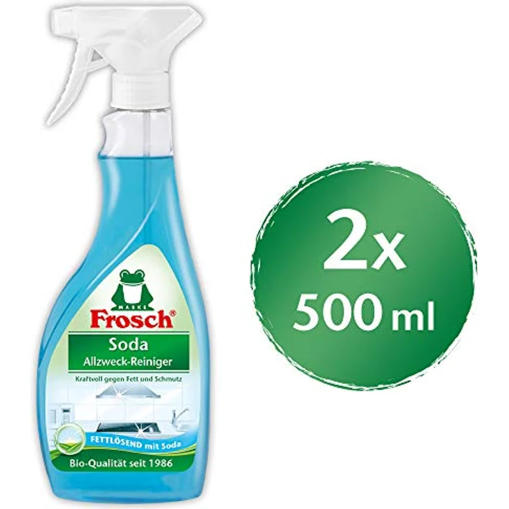 Frosch Soda Allzweck-Reiniger - kraftvoller Haushaltsreiniger, wiederverwendbare Sprühflasche, 2er Pack (2x500ml) - Preisvergleich – Bild 2