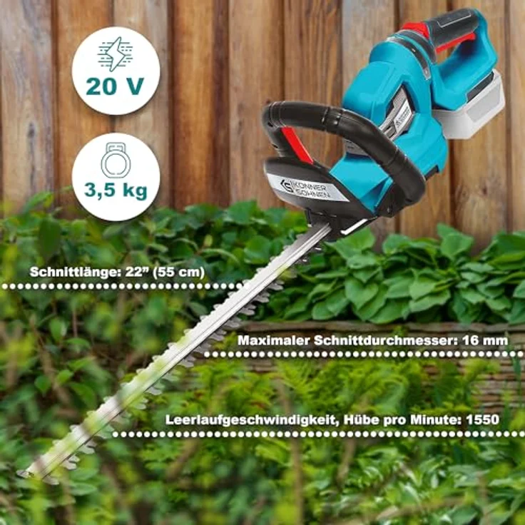 Könner & Söhnen Akku-Heckenschere KS HT-20V, kabellos und leistungsstark – Bild 3