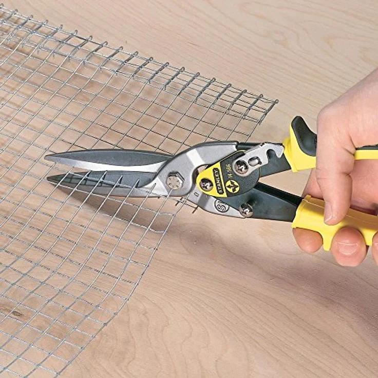 Stanley Blechschere Maxsteel (gerade, 300 mm Länge, Bi-Material Kunststoffhandgriff, chromveredelt, Einhandbedienung) gelb, 2-14-566 – Bild 3