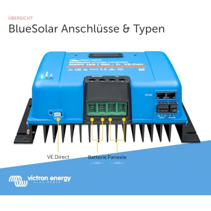 Victron BlueSolar MPPT 150/100-Tr VE.Can, Solar-Laderegler mit Überhitzungsschutz und programmierbaren Ladealgorithmen, 0% MwSt gemäß §12 III UstG – Bild 6