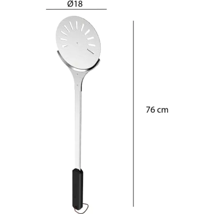 Cozze® drehbarer Pizzaspachtel Ø18x76 cm aus Edelstahl – Bild 4