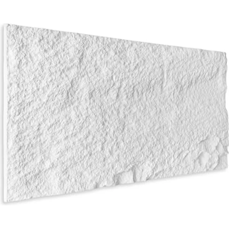 HEXIM 3D Wandpaneele Felsen Platten, Polyurethan Steinoptik, 4 Stück 120x60cm, 2,92 m², weiß (A002-01) – Bild 2
