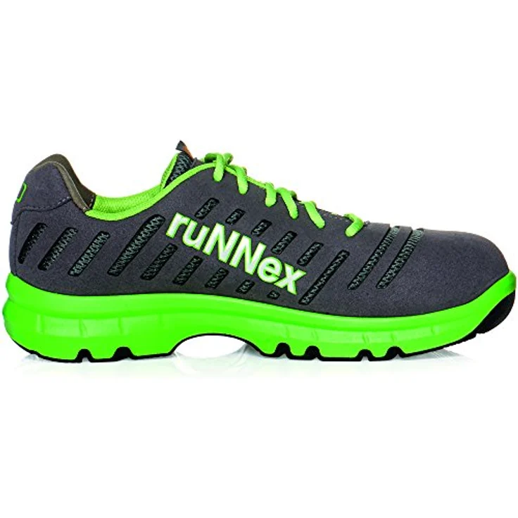 BIG Arbeitsschutz RUNNEX® S1P-ESD-Sicherheitshalbschuhe FlexStar, metallfrei, rutschhemmende SRC-Laufsohle, AIRSTREAM-Funktionsfutter, Grau-Grün, Weite 11 – Bild 3