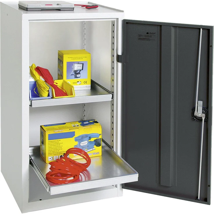 Stumpf Werkstattschrank Serie 3000, lichtgrau / anthrazitgrau, mit 2 Auszugsböden (50 cm, 100 cm)