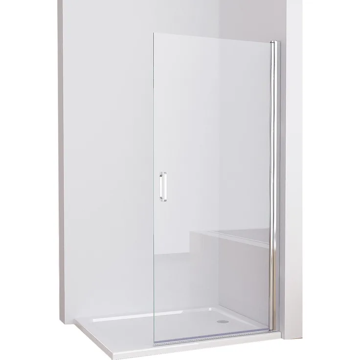 MIQU Duschwand Nischentür Pendeltür Dusche Schwingtür,Walk-in Dusche mit 360° Drehtür, 6 mm NANO Sicherheitsglas, Silber