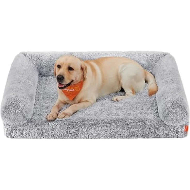 Feandrea FluffyHug Hundebett XXL, Noppenschaumstoff, abnehmbarer Bezug, waschbar, Ombré-Grau – Bild 1