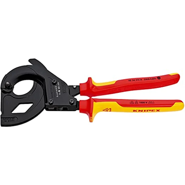 Knipex 95 36 315 A Ratschen-Kabelschneider für stahlarmierte Kabel bis 45 mm, 380 mm², kompakt und leicht 800 g – Bild 2
