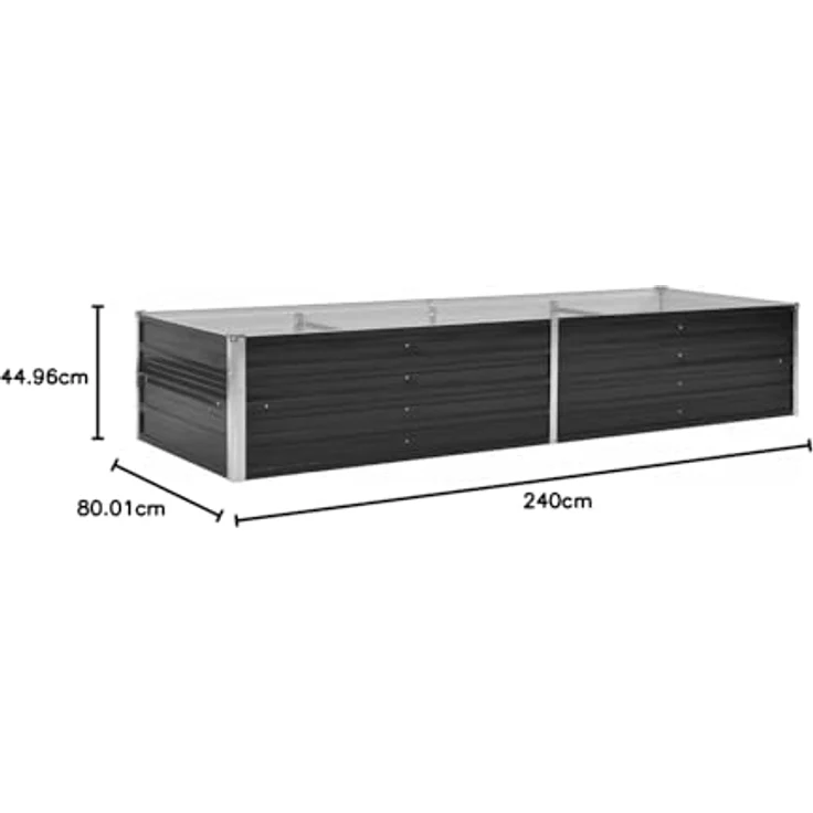 vidaXL Garten-Hochbeet Anthrazit 240 x 80 x 45 cm Verzinkter Stahl – Bild 3