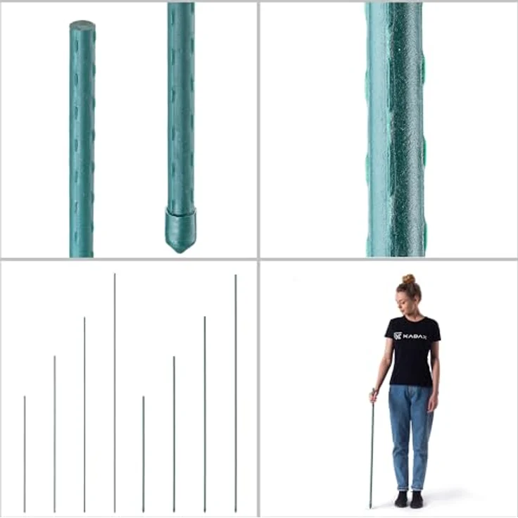 KADAX Pflanzstäbe 90 cm, 5er Set – Wetterfeste Pflanzenstütze aus beschichtetem Stahl für Garten und Tomaten, stabil und resistent gegen Witterungseinflüsse – Bild 5