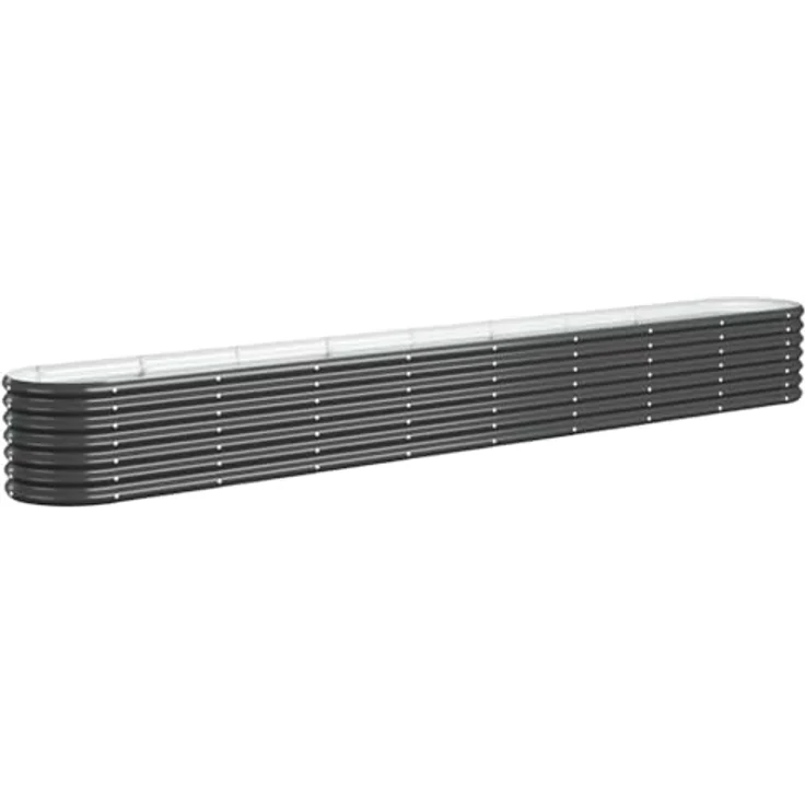 vidaXL Hochbeet, Anthrazit, Pulverbeschichteter Stahl, 332 x 40 x 36 cm (L x B x H) – Bild 2