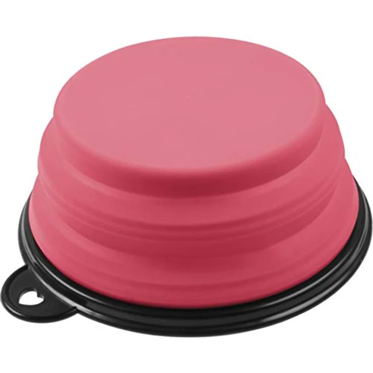 PhoneNatic Faltbarer Silikon-Hundenapf in pink, Reisenapf für Hunde und Katzen mit Karabiner – 350ml, 60014329, Klein (350ml) – Bild 5