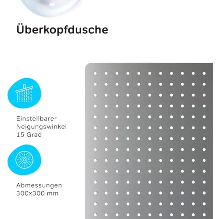 AM.PM Duschsystem PLAY, Regendusche mit teleskopischer Duschstange, 3 Strahlarten, Edelstahl Kopfbrause, Chrom – Bild 5
