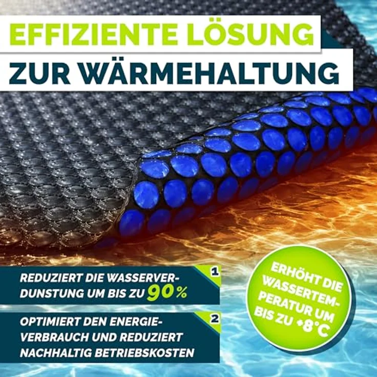 tillvex® Premium Pool Solarabdeckplane 400 µm, Rechteckig 549x274 cm, zuschneidbare Solarfolie zur Wassererwärmung – Bild 7