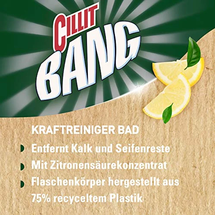 CILLIT BANG Kraftreiniger Badreiniger NatürlichKraftvoll Spray, 750ml für hygienisch saubere Oberflächen – Bild 3