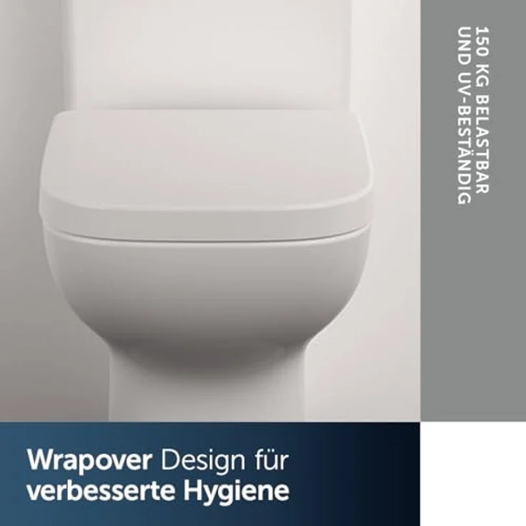 Ideal Standard WC-Sitz i.life S Wrapover, Duroplast in Weiß mit Schnellverschluss und Edelstahlscharniere – Bild 3