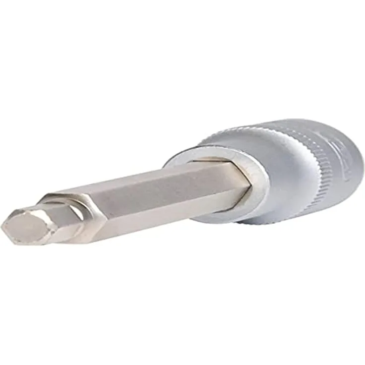 KS Tools Bohrer- und Bitset 1/2" Innensechskant Stecknuss, lange Ausführung, 7mm, vernickelter Biteinsatz nach DIN 7422