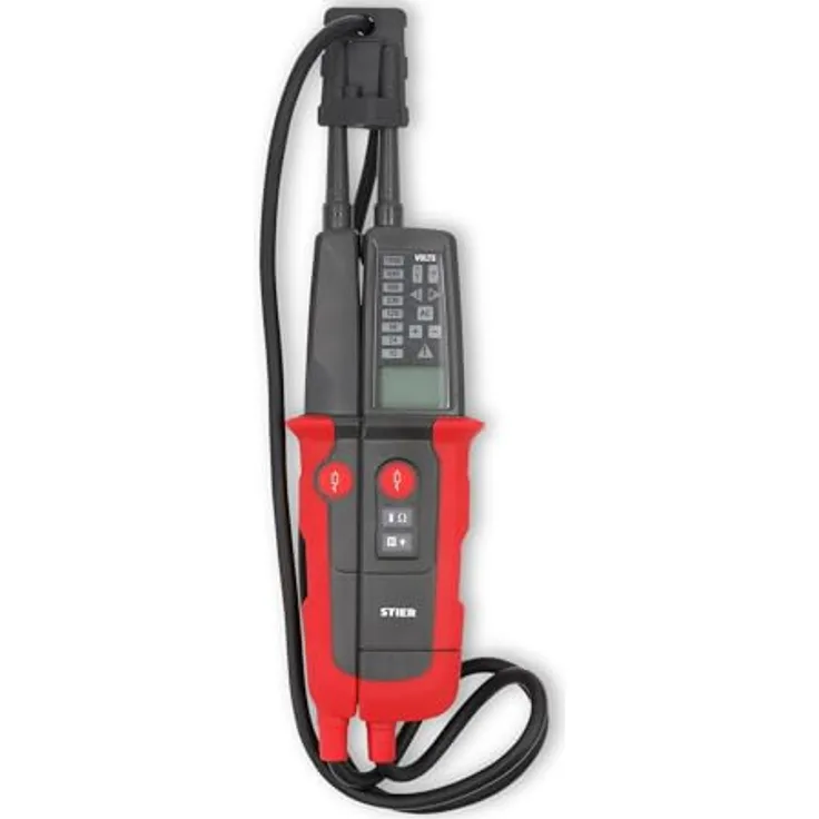 STIER Profi Spannungs- und Durchgangsprüfer, 6V-1000V AC/DC, 2-polig, CAT III 1000V CAT IV 600V, mit 19mm Sonden-TIP-Abstand und HOLD-Funktion