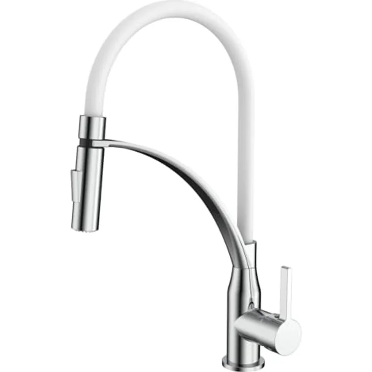 Primaster Küchenarmatur Neuss, verchromt mit Handbrause und wassersparender Eco-Click-Funktion, silber