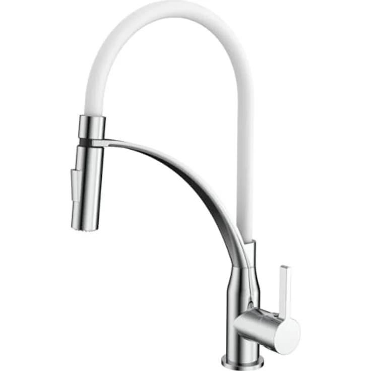 Primaster Küchenarmatur Neuss, verchromt mit Handbrause und wassersparender Eco-Click-Funktion, silber – Bild 1