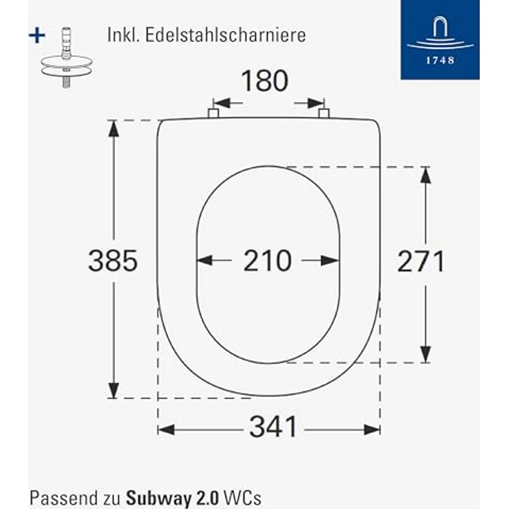 Villeroy & Boch WC-Sitz Subway 2.0 compact, Duroplast mit antibakteriellen Eigenschaften, Alpinweiß – Bild 7