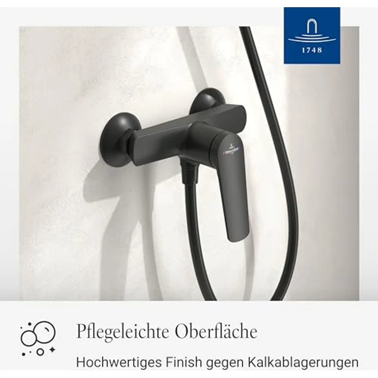 Villeroy & Boch Oasis Duscharmatur, Mischbatterie mit Rückflussschutz und Keramikkartusche, verchromt – Bild 4