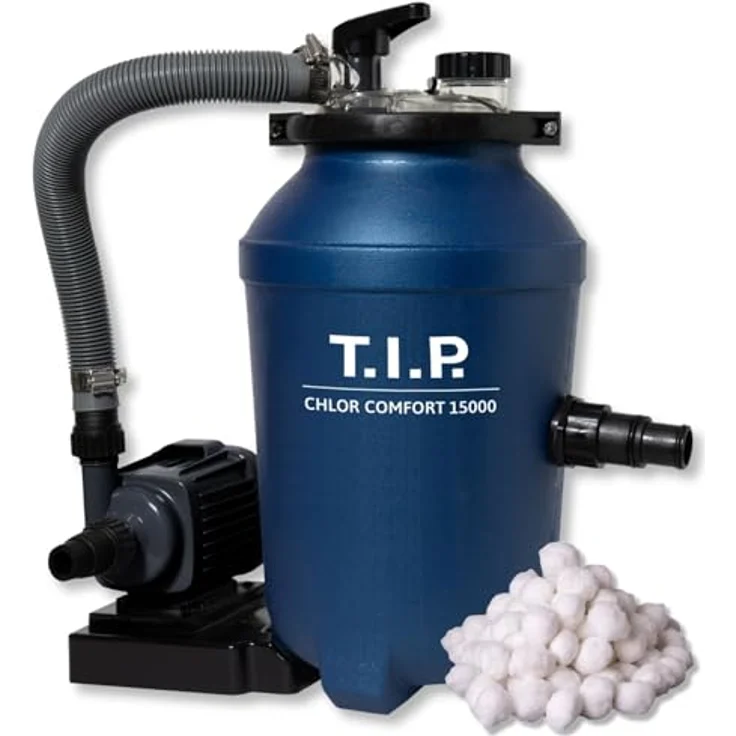 T.I.P. Chlor Comfort 15000, Poolfilteranlage mit integriertem Chlordosierer, 4.5 m³/h Fördermenge – Bild 1